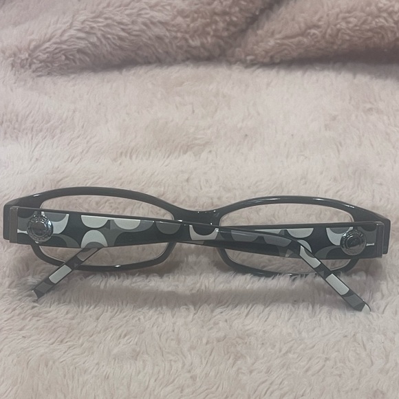 Coach BERNICE 844 BLACK Eyeglasses Frames Grey White Rectangle - Picture 7 of 16